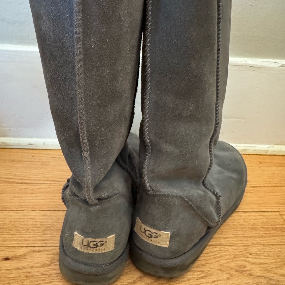 UGG Charcoal Suede Tall Boots